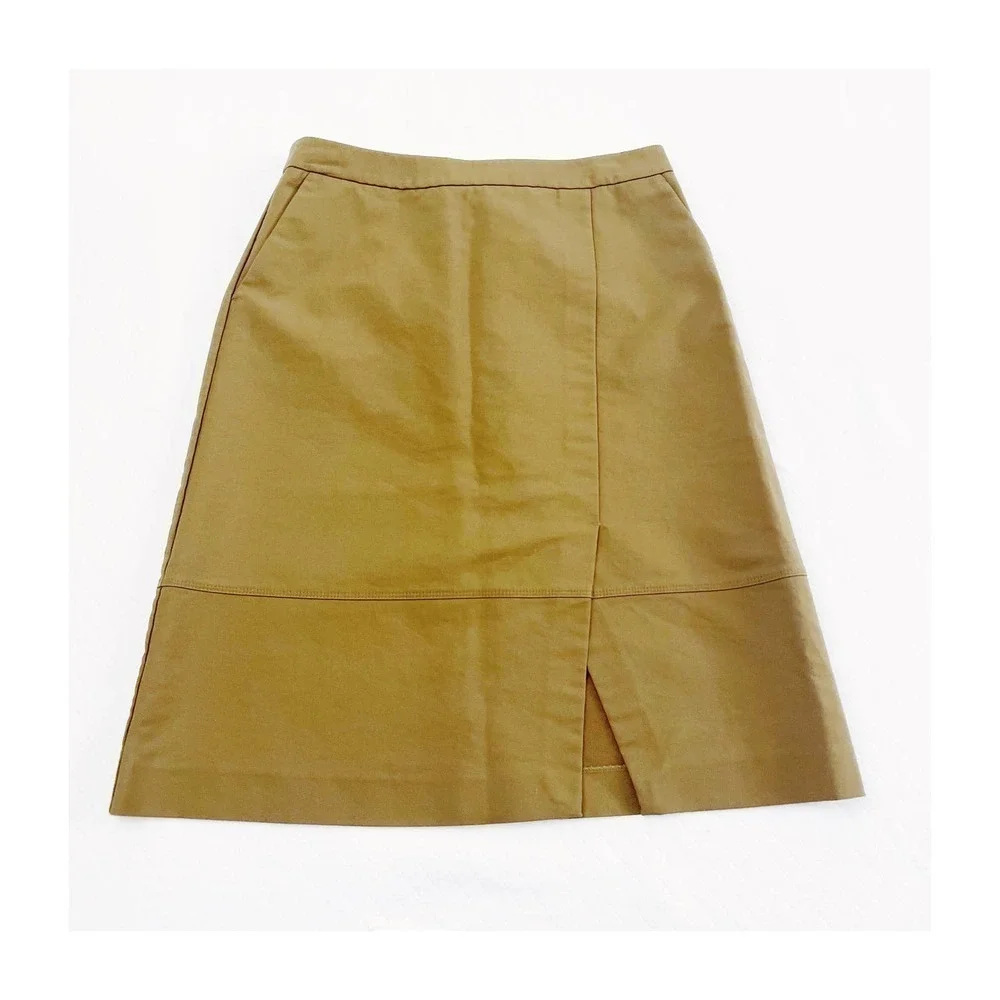 Halogen Front Split A Line Skirt Green Pockets SZ6